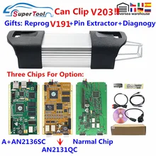 Cyperss an2131qc an2136sc para renault pode clipe ferramenta de diagnóstico chip completo pode clipe v203 + reprog v191 ouro pcb pode clipe 1998-2019