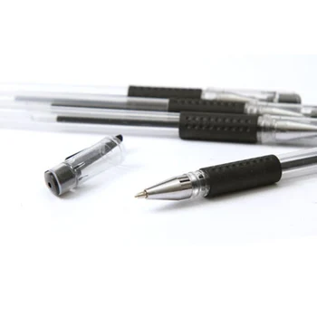 

12x Black Gel Pens Rubber Grip Student Office /School/Stationery 0.5mm Portable