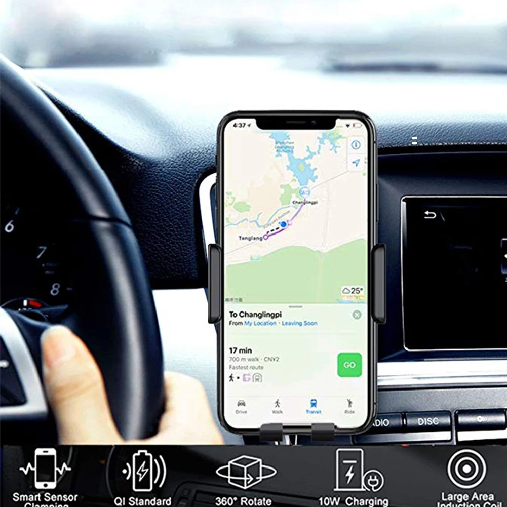Полностью автоматическая Быстрая зарядка автомобильный держатель телефона Qi беспроводной приемник зарядного устройства для huawei iPhone samsung Автомобильный Кронштейн телефона