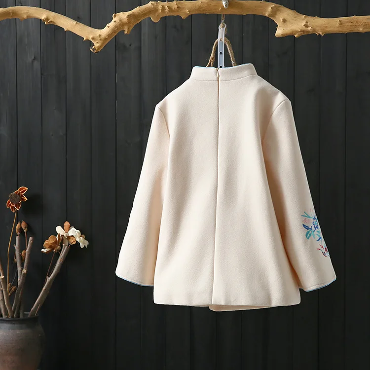 Зима, стиль, винтажный шерстяной комплект, китайская одежда, женское платье в китайском стиле, улучшенный Повседневный стиль, античный стиль, Repu
