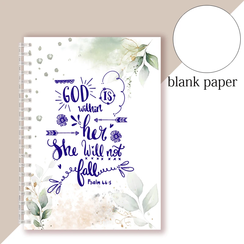 Psalm 46 5 NIV - God is Within Her She Will Not Fall - Spiral Notebook Note Book Bible Verse Quote Notepad For Girls Gifts Faith