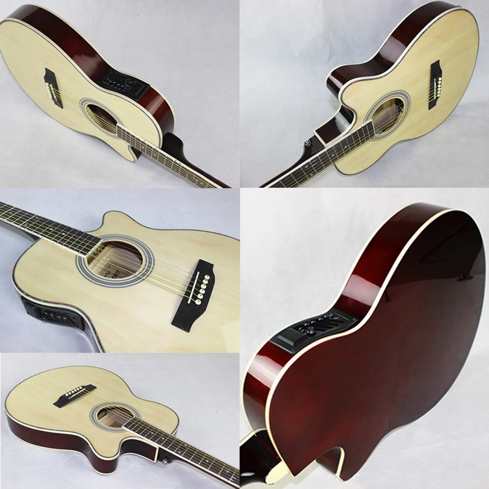 40 дюймов Электрический акустической гитары 6 гитара Палочки оборудование Сталь Струны для игры в стиле фолк поп гитары профессии ra AGT122