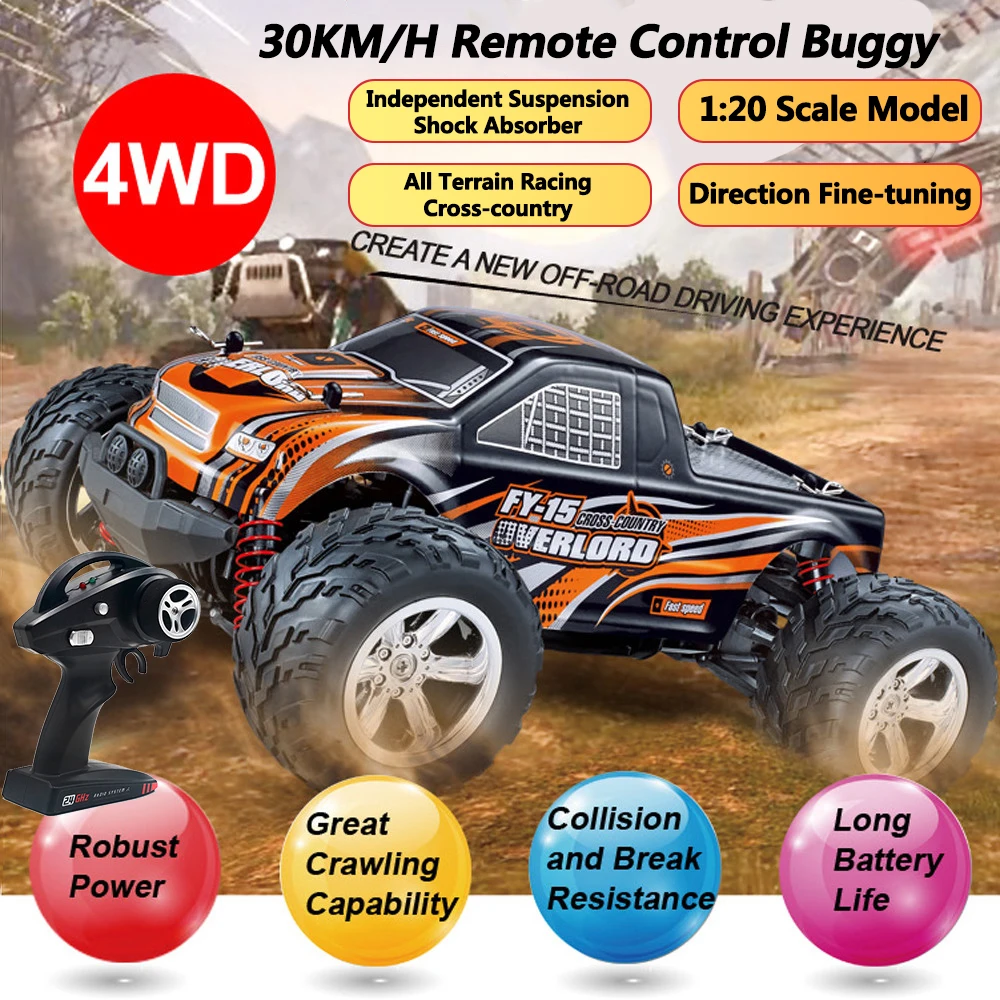 1:20 All Terrain Off-Road 4Wd Racing Rc Car 30 Km/H Sospensione Indipendente Antiurto Anti-Collisione 150M Wireless Control Buggy