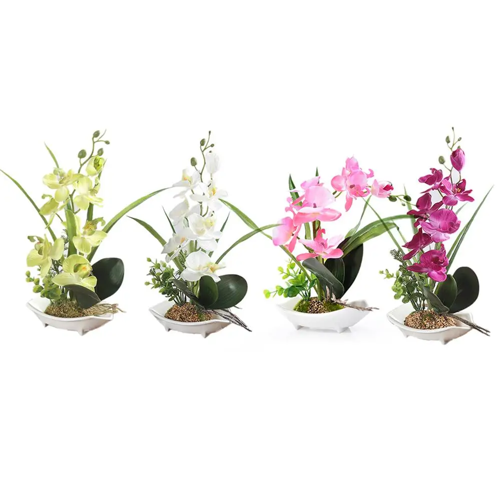 

Simulate Flowers Phalaenopsis Potted Artificial Simulation Potted Artificial Plant Home Garden Office Decoration