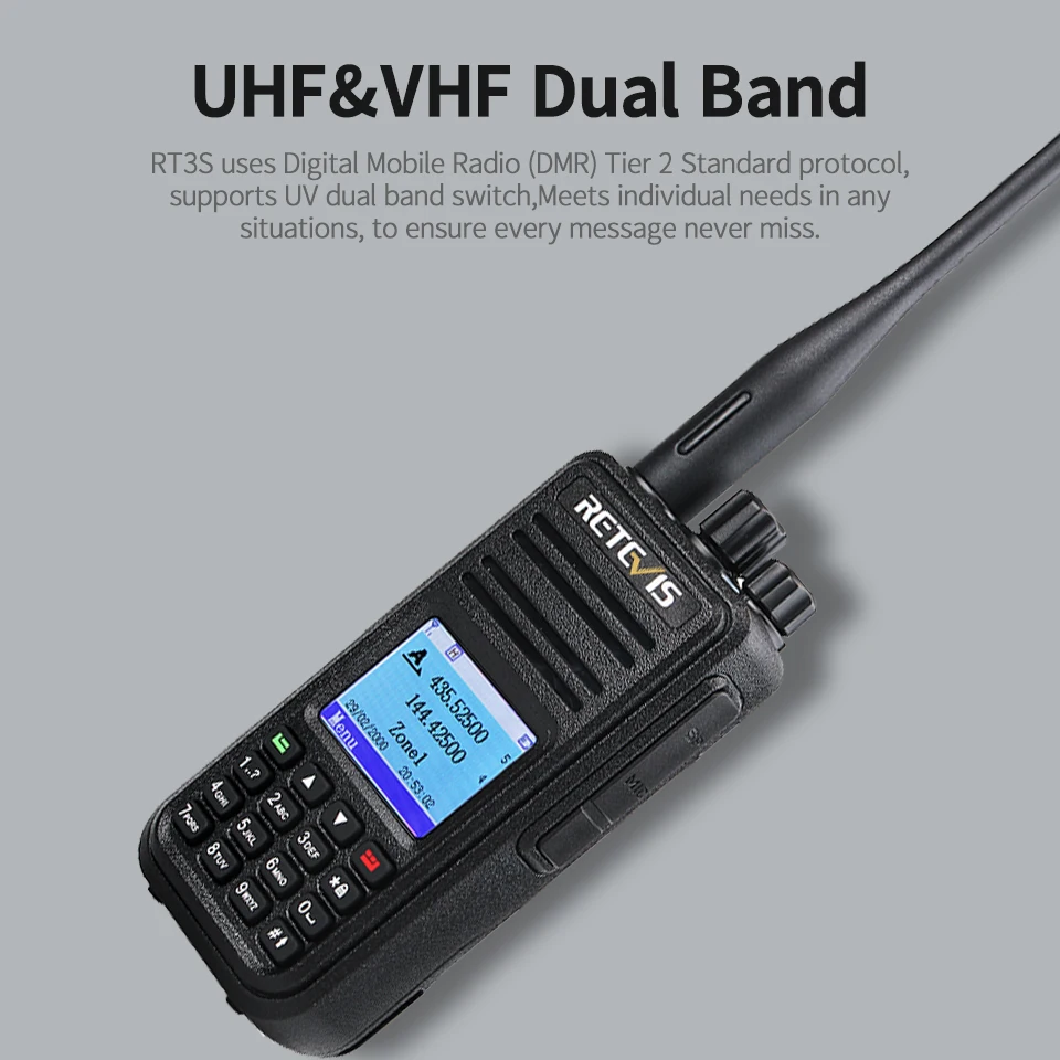 2 шт. Retevis RT3S двухдиапазонный DMR радио цифровая рация(gps) VHF UHF DCDM TDMA Ham радио Hf трансивер