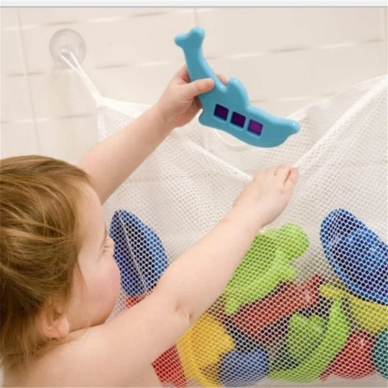 Детская сумка для хранения воды для купания, сетчатая игрушка, сумка на присоске, подвесная сумка для ванной комнаты 45*35 см