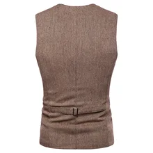 Мужской однобортный жилет в елочку спортивный костюм жилет M49