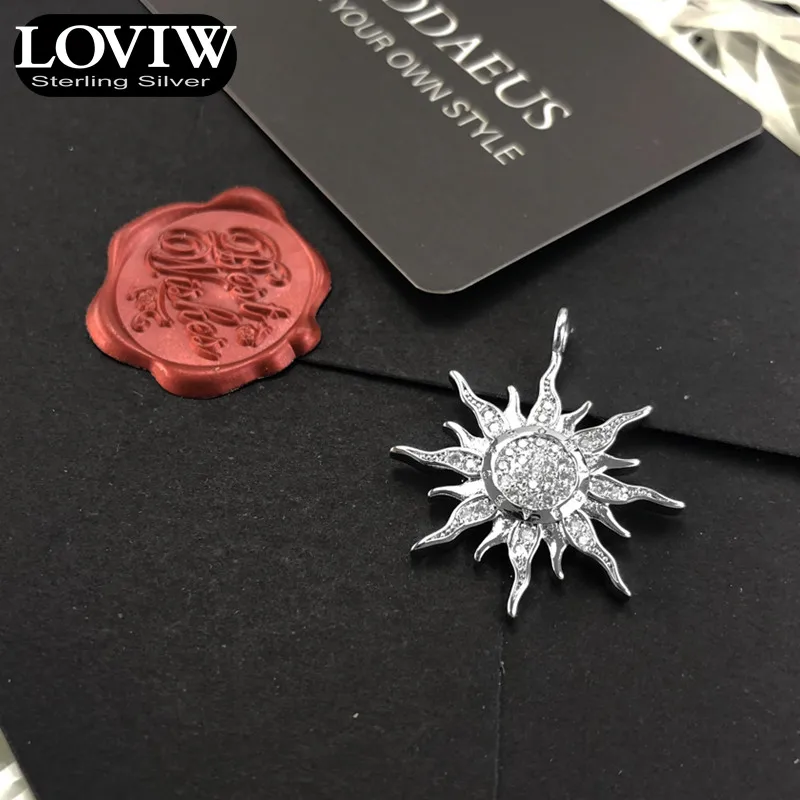 Кулон солнце Белый CZ со стразами, Фирменная Новинка Модные украшения Thomas SABOR Стиль в богемном стиле 925 пробы серебра, подарок для женщины, Для мужчин