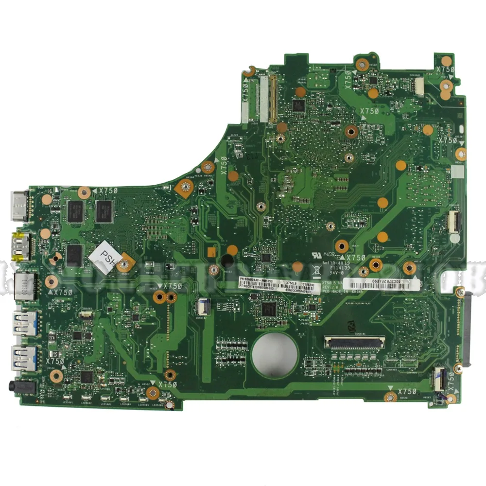 Материнская плата для ноутбука ASUS A750J K750J K750JB X750JB X750JN тест ОК i7-4500 GT7840M/2 ГБ свободный радиатор+ 4 Гб оперативной памяти