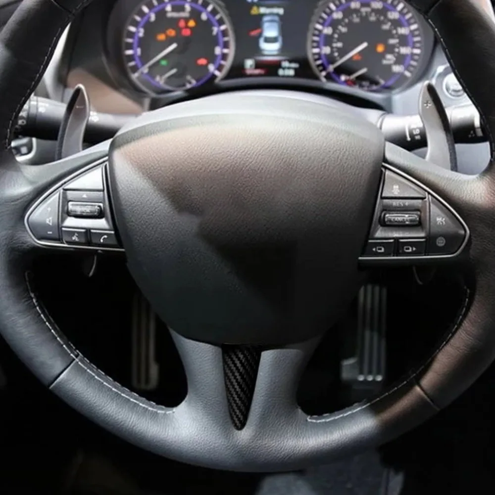 Накладка на руль из углеродного волокна для Infiniti Q50 V37- Декор интерьера