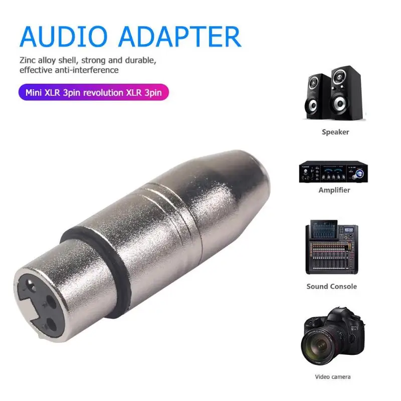 Прочный аудио адаптер Классический Нежный мини XLR 3 Pin штекер XLR 3 Pin Женский аудио разъем адаптер для камеры микрофон