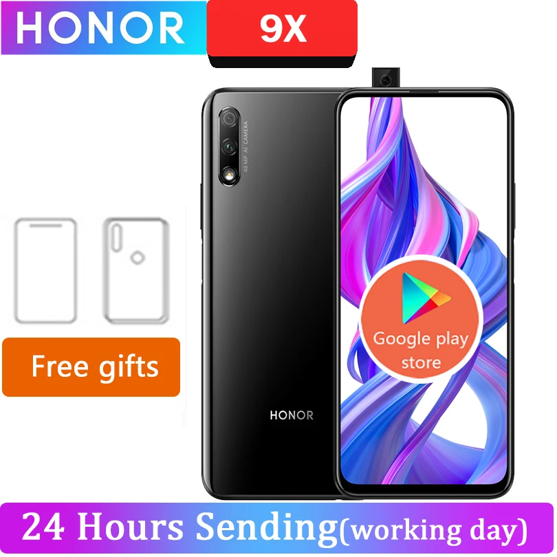 Смартфон Honor 9X Android 9 0 6 59 дюйма 2340X1080 4 + 64 ГБ 48 МП|Смартфоны| |