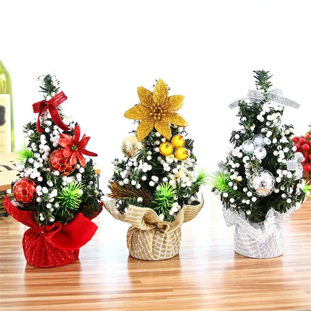 

Colorful Mini Christmas Desk Tree Xmas Seasonal Indoor Office Home Decoration