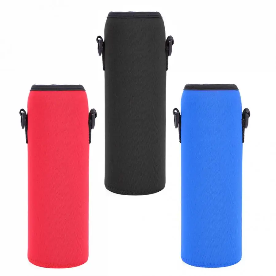 1L Water Bottle Cover Bag with Strap Neoprene Water Bottle Carrier Insulated Bag Pouch Holder with Shoulder Strap 3