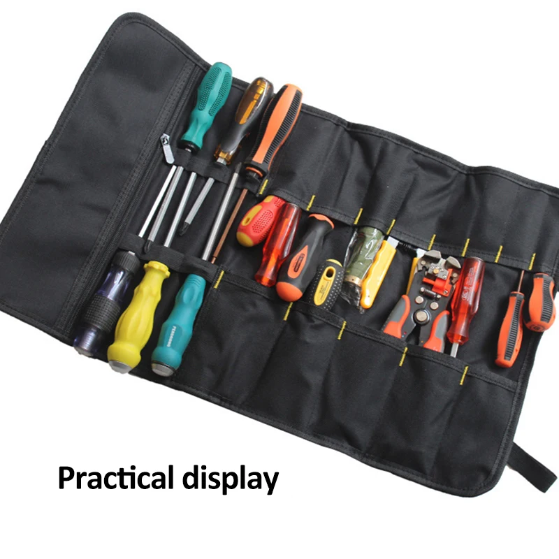 

600D Oxford Clothes Reel Rolling Tool Bags Pouch Professional Electricians Organizer Multi-purpose Car Repair Kit Bag 58*35cm