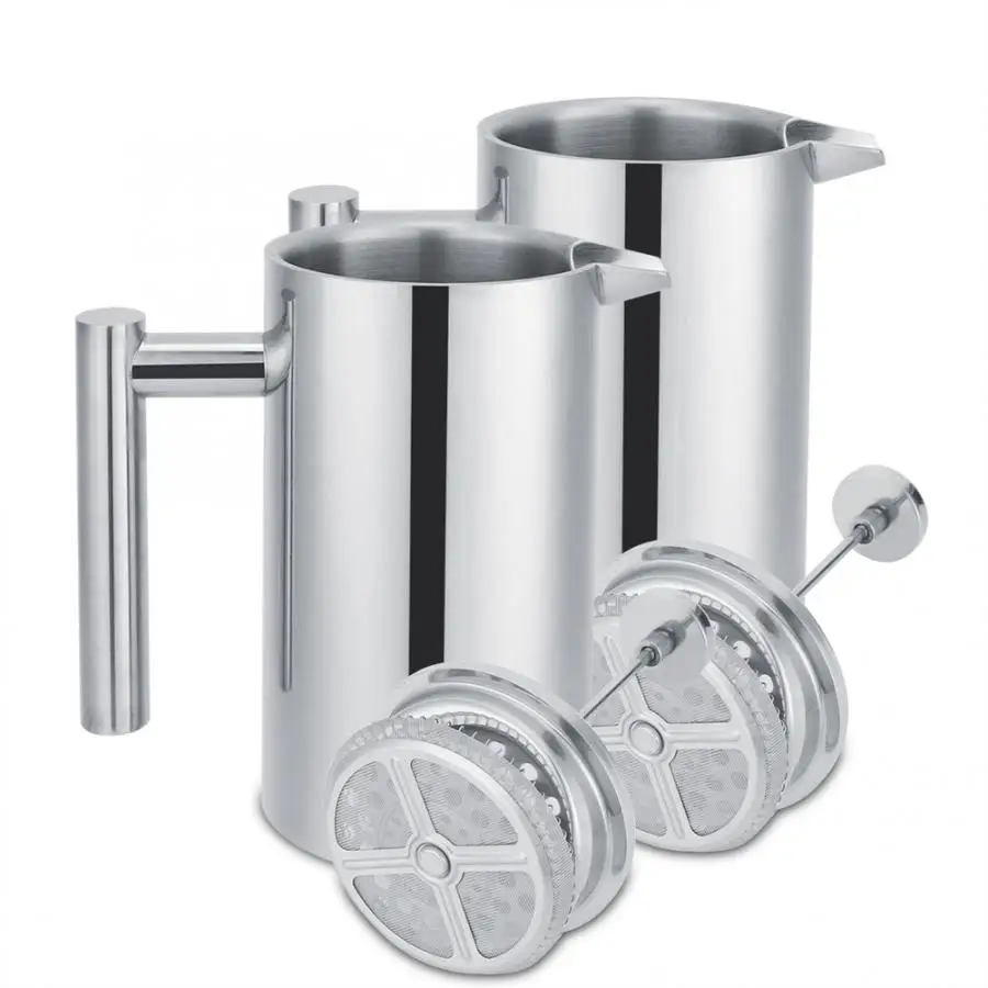 Household Double-Layer 304 Stainless Steel Hand Coffee Pressure Pot Coffee Maker Tea Coffee Maker Coffee Tool