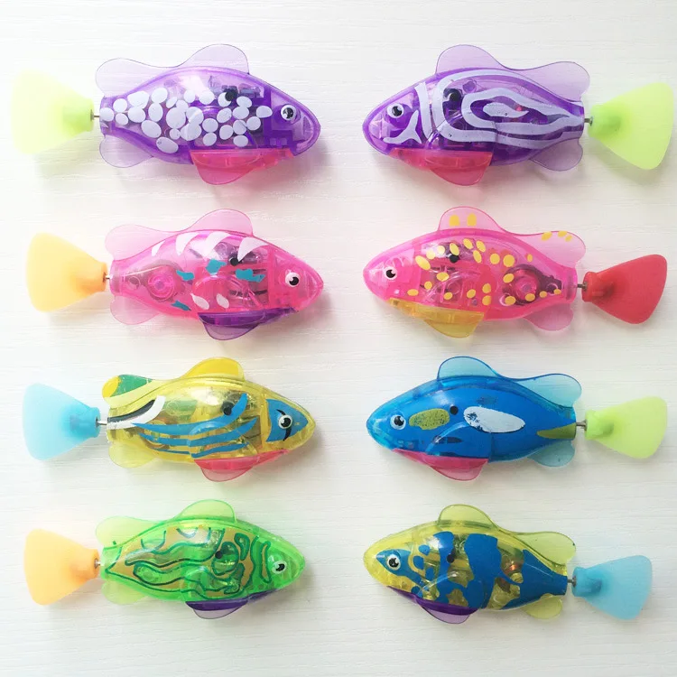 Upgrade-Multi-color Transparent Light Clownfish Model Electronic Game Turtle Baby Bathroom Play with Water Sensing Toy