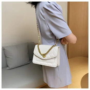 

Fashion Women Chain Bag PU Leather Small Crossbody Bags Female Tote Handbag 2020 Summer Luxury Designer Shoulder Bag Chic Purse