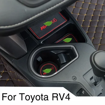 

Luminous Anti-Slip Rubber Cup Cushion Door Groove Mat for Toyota RAV4 2016 2018 2019 2020 Accessories Car Stickers mat for phone