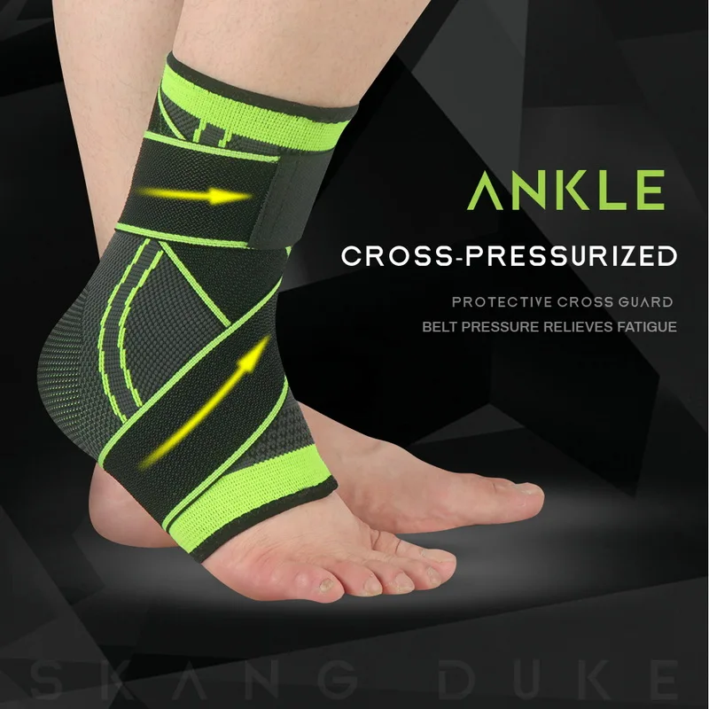 1PC Pressurized Ankle Support Basketball Volleyball Sports Gym Badminton Ankle Brace Protector With Strap Belt Elastic Protector