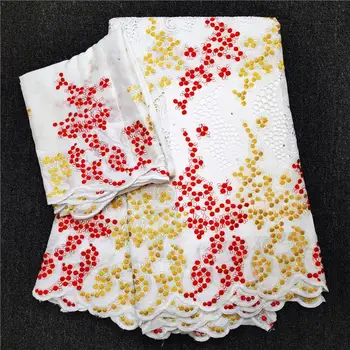 

7 yard Swiss lace fabric 2020 New Dry lace embroidery African 100% cotton fabrics Swiss voile lace popular Dubai style A020355