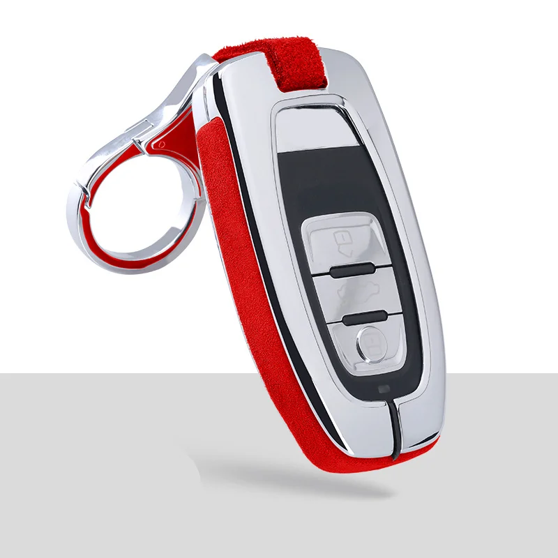 

Flip fur Leather shell Car Key Case for Audi A5 Q7 S4 S5 A4 B9 Q7 A4L 4m TT TTS RS 8 2016 S 2017 2018 Car Accessories Interior