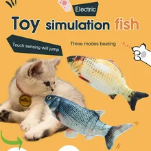Электрическая кошка, виляющая рыба, Реалистичная плюшевая кошачья мята, мятные игрушки, жевательные игрушки, нетоксичные HYD88