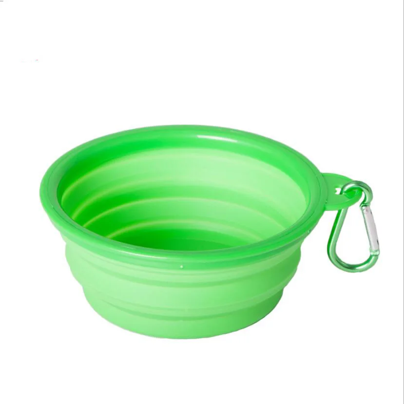 

New Collapsible foldable silicone dog bowl candy color outdoor travel portable puppy doogie food container feeder dish on sale