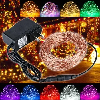 

20M IP67 200 LED Copper Wire Fairy String Light for Christmas Party Decor with 12V 2A Adapter