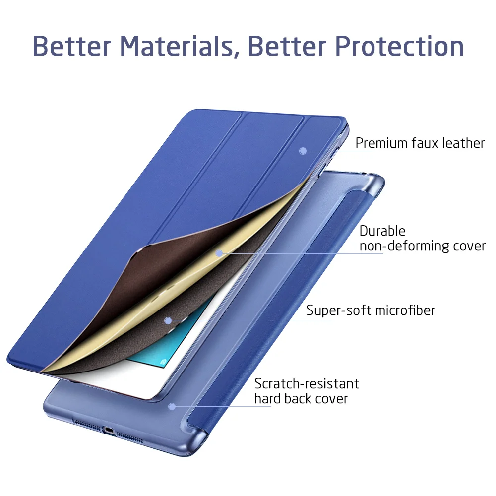 ESR чехол для iPad 7th Gen 10," 10,2 ударопрочный Ptotective чехол Trifold Smart Auto Sleep Wake Fold Stand чехол для iPad 7