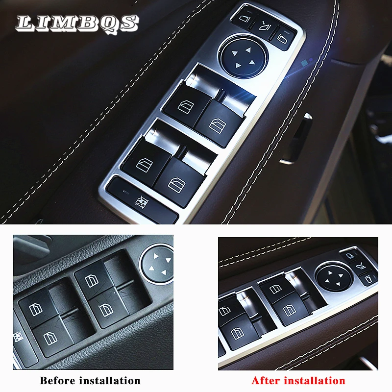 5 шт. Серебряная дверь окна лифт переключатель Крышка для Mercedes benz C E CLA ML GL GLK gla