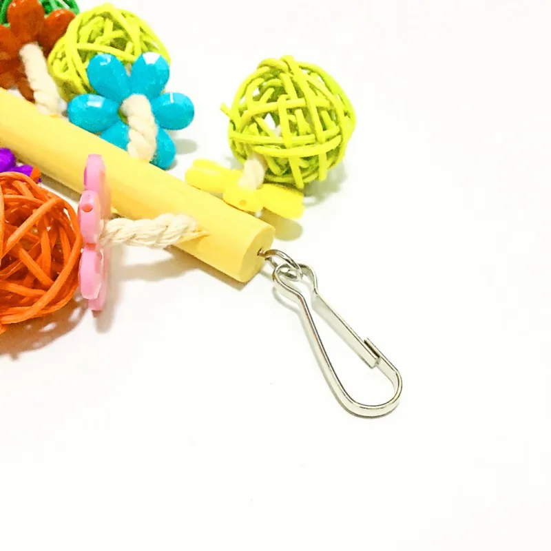 Parrot Toy Colurful Rattan Ball Chewing Hanging Bird Toy Parrot Nest For A Wide Variety Of Large and Small Parrots and Birds