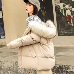 2019 зимняя пуховая куртка с капюшоном Для женщин ультра легкий пуховик на утином пуху, с застежкой-молнией, теплые женские пуховое пальто