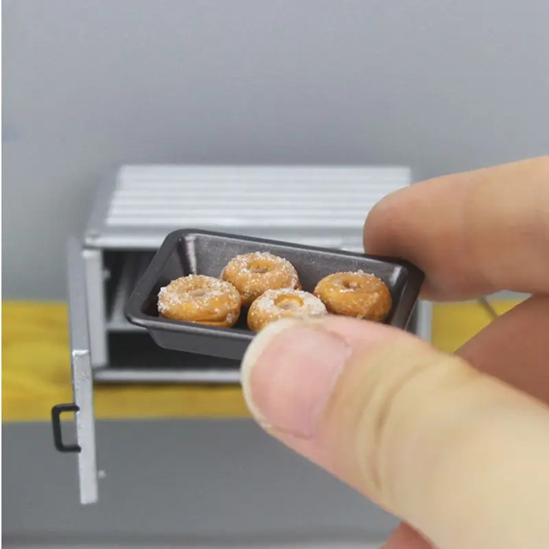 

1/12 Scale Miniature Dollhouse Microwave Oven Baking Dish Bread Doll Mini Food Kitchen Toy Accessories