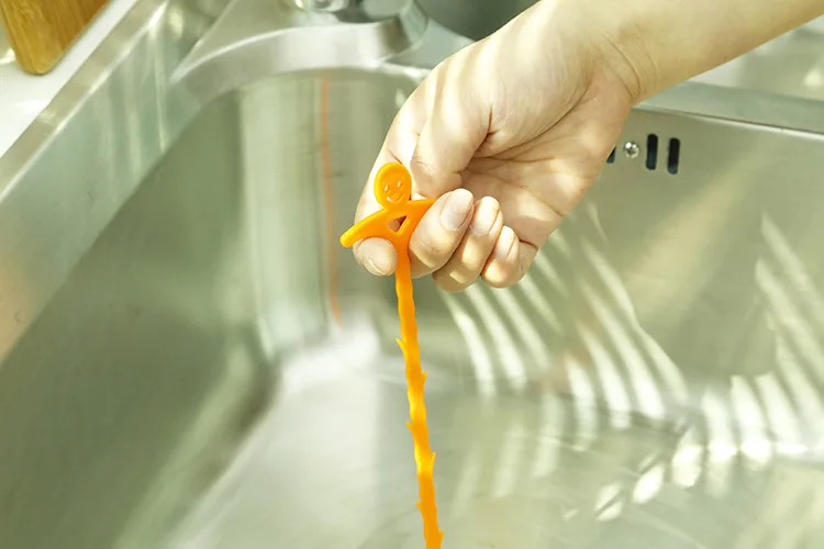 Smiley Kitchen Pipe Unclogging Hook Sewer Toilet Drainage Facility Household Sink Drainage Anti-Blocking Cleaning Hook