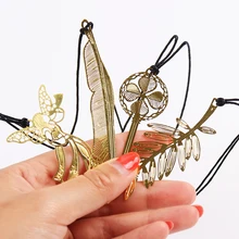 Милые Kawaii металлические золотистые закладки старинный ключ перо ангел закладки бумажный зажим для книги корейские канцелярские принадлежности 1 шт