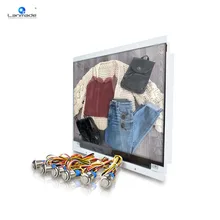 15," USB 3,5 мм аудио разъем Цифровая рекламная вывеска, металлическая Синяя светодиодная Кнопка* 6 шт