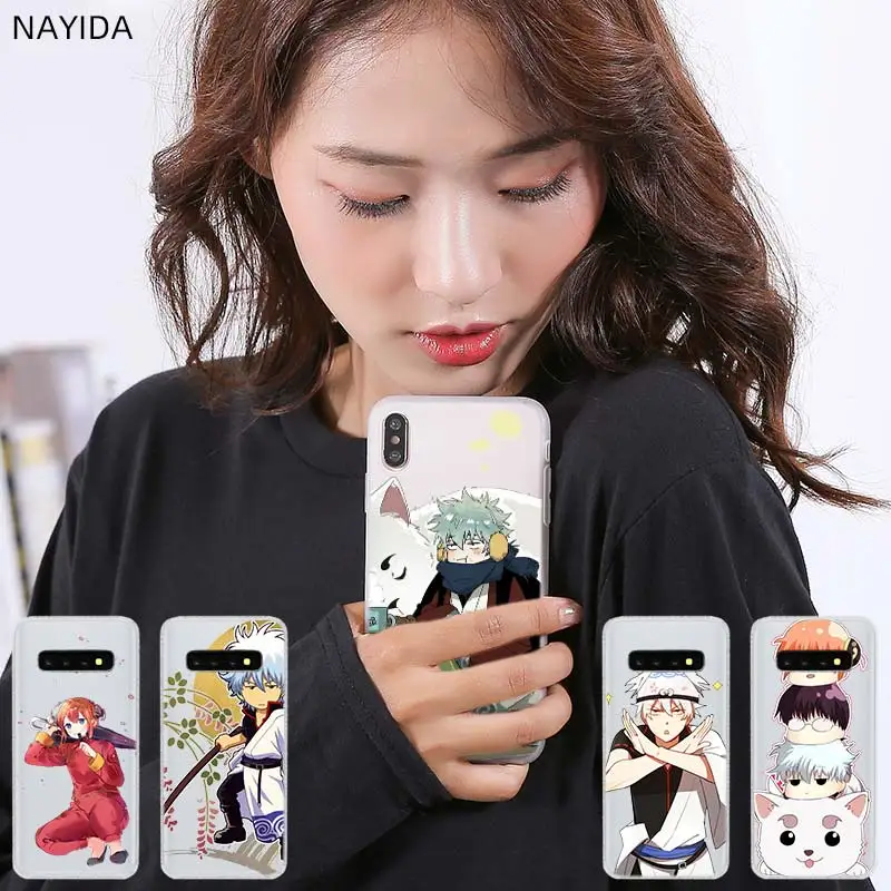 

Pattern Soft TPU Silicone Phone Case Cover For Samsung Galaxy S6 S7 Edge S8 S9 S10 Plus Note 10 8 9 pro Anime Gintama