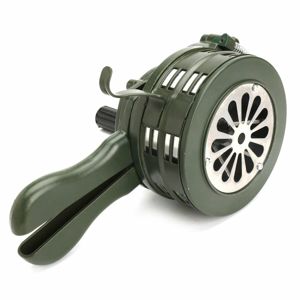 Hand Crank Siren Horn 110dB Manual Operated Metal Alarm Air Raid Emergency Safety EIG88