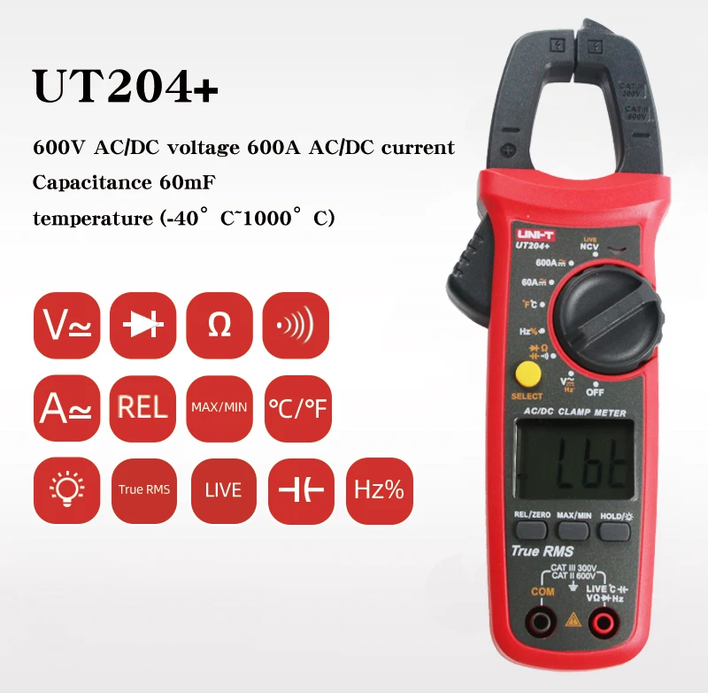 Generic Clamp Meter Ut204 Plus Digital Multimeter Uni T Uni T Mini