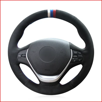 

MEWANT Black Suede Car Steering Wheel Cover for BMW F20 2012-2018 F45 2014-2018 F30 F31 F34 2013-2017 F32 F33 F36