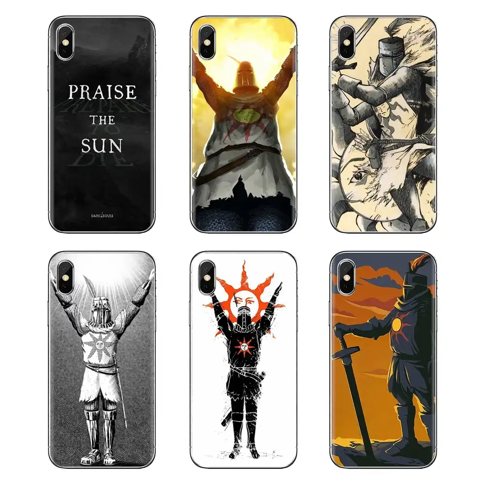 Рубашка &quotВосславь солнце&quot Dark Souls для Xiaomi Mi3 samsung A10 A30 A40 A50 A60 A70 Galaxy S2 Note 2 большое