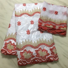 Новое поступление bazin brode getzner белая африканская раковина riche ткань с тюлем кружевная блузка bazin getzner с вышивкой