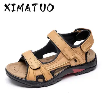 

Top Quality Sandal Men Sandals Summer Genuine Leather Sandals Men Outdoor Shoes Men Leather Shoes Big Plus size 46 47 48