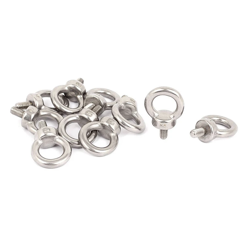 

M6 x 11mm Metric Thread Machinery Shoulder Lifting Eye Bolt 10Pcs