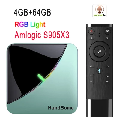 8k android 9,0 smart tv box amlogic s905x3 netflix youtube медиаплеер 4 Гб ОЗУ emmc 64 Гб приставка a95x f3 air для iptv - Цвет: 4GB 64GB Voice