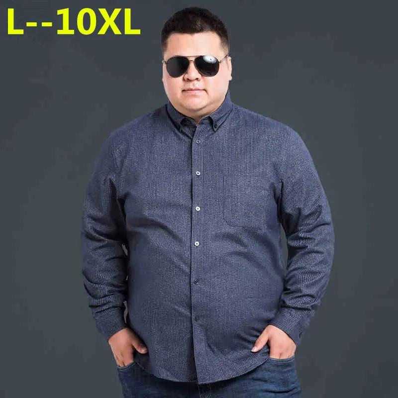 8XL 6XL 5XL 4XL новое поступление мужские рубашки с длинным рукавом хлопок формальная