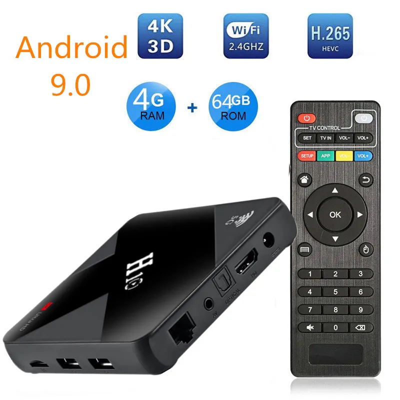 Smart tv Box Android 8,1 H10 H6 4 Гб ОЗУ 64 ГБ 32 ГБ 16 ГБ H.265 Wifi медиаплеер для Google Youtube ip tv подписка телеприставка