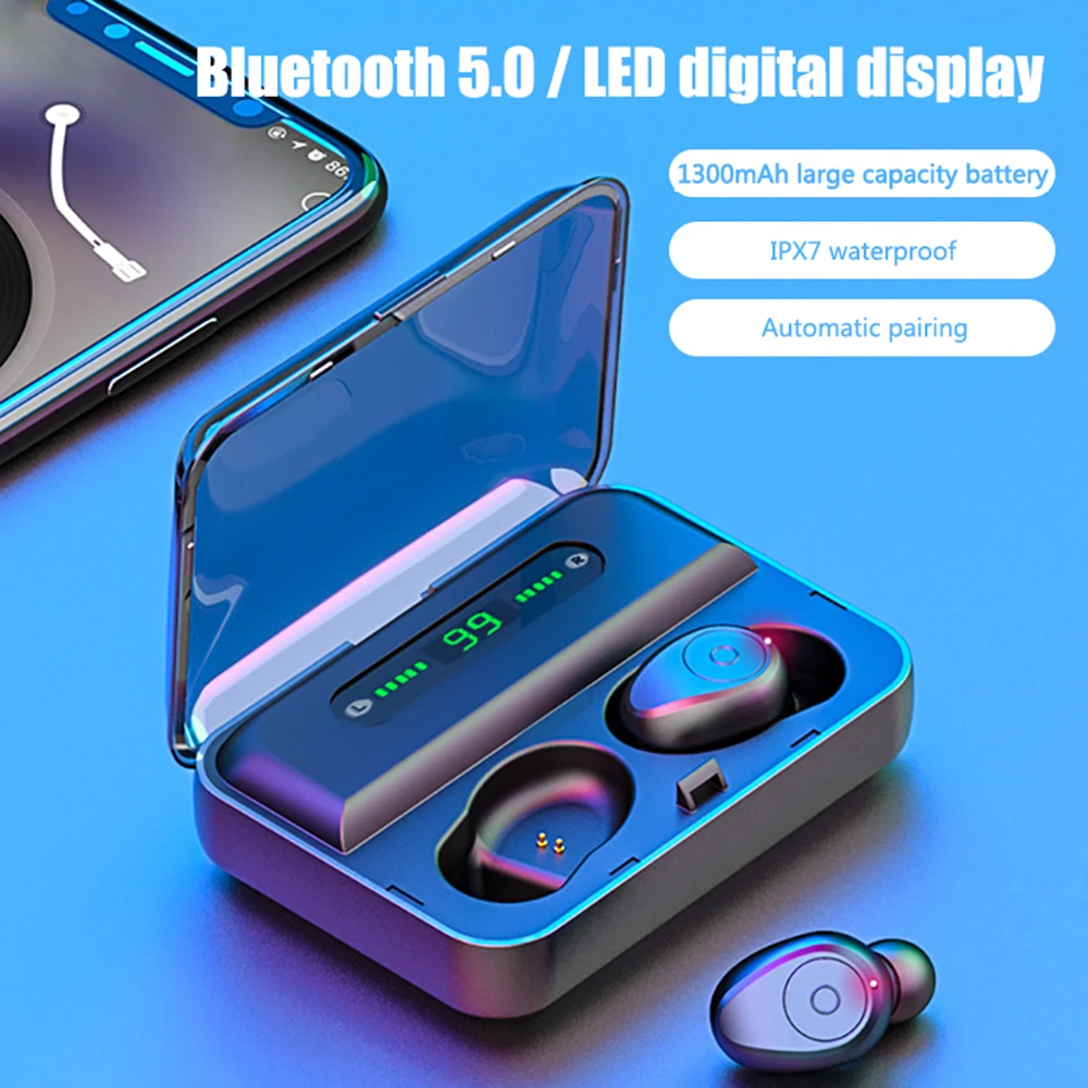 TWS-стереонаушники F9 с поддержкой Bluetooth 2000 и микрофоном | Электроника