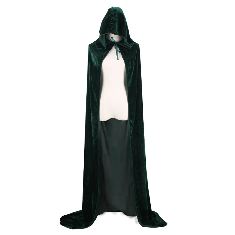 

Autumn drop shipping Adult Child fleece long witch Black Hooded Vampire Cape Halloween Party cloak costume 80cm-170cm